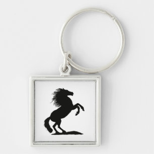 Schwarzer Stallion aufzuziehen - Schlüsselanhänger