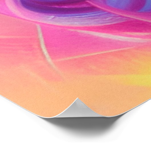 Schwarzer Stallion farbiger Mane Poster (Ecke)