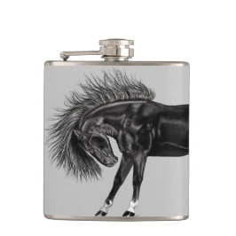 Schwarzer Stallion Flachmann