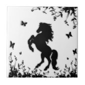 Schwarzer Stallion Fliese (Vorderseite)