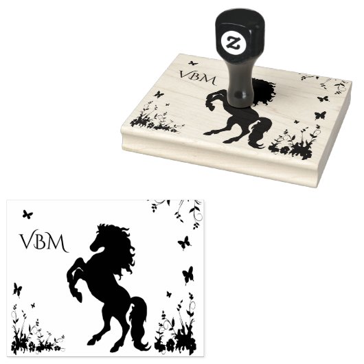 Schwarzer Stallion Gummistempel (Stempel)