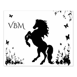 Schwarzer Stallion Gummistempel