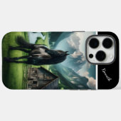 Schwarzer Stallion in den Alpen Case-Mate iPhone Hülle (Rückseite (Horizontal))