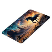 Schwarzer Stallion in der Wüstennebel leuchten Ste Magnet (Linke Seite)