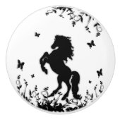 Schwarzer Stallion Keramikknauf (Vorderseite)