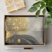 Schwarzer Stallion mit gelben Wildblumen Decoupage Seidenpapier (Geschenk)