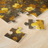 Schwarzer Stallion mit gelben Wildblumen Puzzle (Seite)