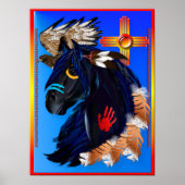 Schwarzer Stallion Morgenplakat Poster (Vorne)