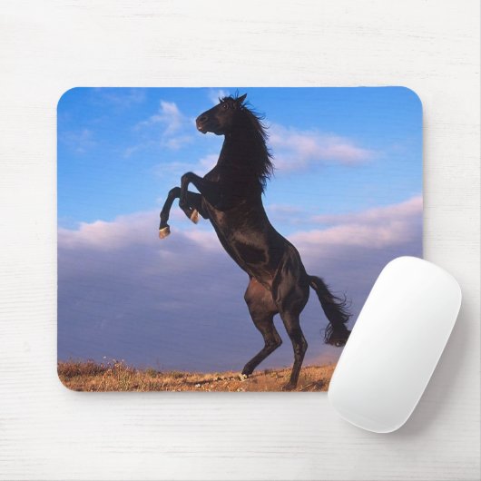 Schwarzer Stallion Mousepad (Mit Mouse)