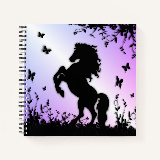 Schwarzer Stallion Notizblock (Vorderseite)