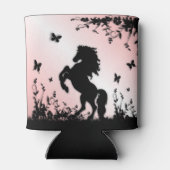 Schwarzer Stallion rosa züchten Dosenkühler (Rückseite)
