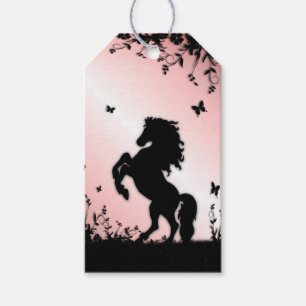Schwarzer Stallion rosa züchten Geschenkanhänger