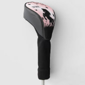 Schwarzer Stallion rosa züchten Golf Headcover (angewinkelt)