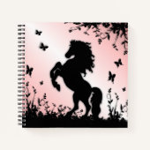 Schwarzer Stallion rosa züchten Notizblock (Vorderseite)