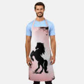 Schwarzer Stallion rosa züchten Schürze (Getragen)