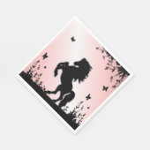 Schwarzer Stallion rosa züchten Serviette (Ecke)