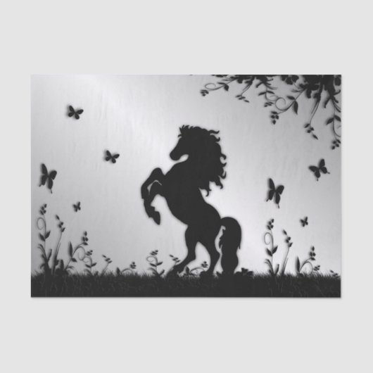 Schwarzer Stallion Seidenpapier (Vorderseite)