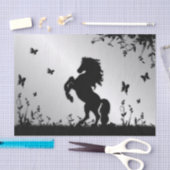 Schwarzer Stallion Seidenpapier (Handwerk)