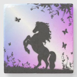 Schwarzer Stallion Steinuntersetzer