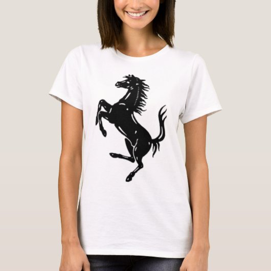 Schwarzer Stallion T-Shirt (Vorderseite)