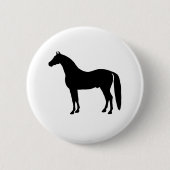 Schwarzer Stallions-elegantes Button (Vorderseite)