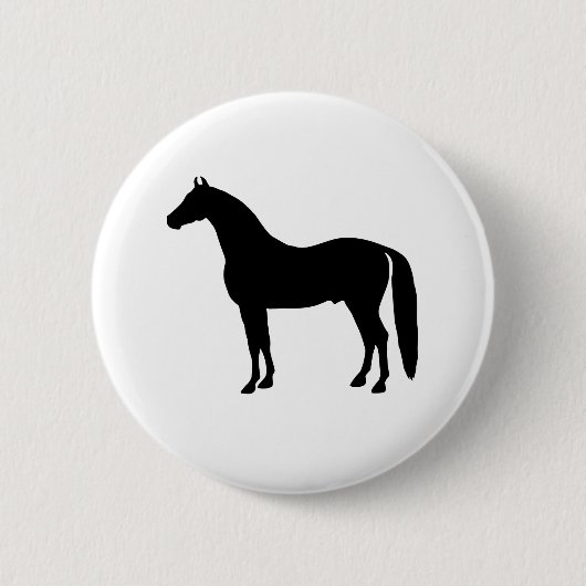 Schwarzer Stallions-elegantes Button (Vorderseite)