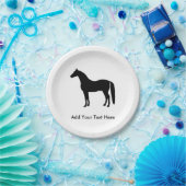 Schwarzer Stallions-elegantes Pappteller (Party)