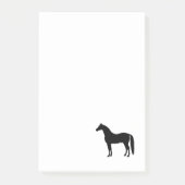 Schwarzer Stallions-elegantes Post-it Klebezettel (Vorderseite)