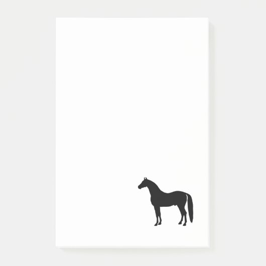 Schwarzer Stallions-elegantes Post-it Klebezettel (Vorderseite)
