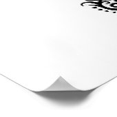 Schwarzer Stamm-Skorpion auf Weiß Poster (Ecke)