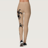 Schwarzer Stammdrache Tattoo in Hautfarbe Leggings (Rückseite)