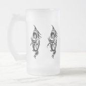 Schwarzer Stammes- Drache Mattglas Bierglas (Links)