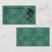 Schwarzer Stammesdrache auf grüner Visitenkarte (Vorne/Hinten)