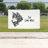 Schwarzer StammWolf Benutzerdefinierter Text Banner (Insitu)