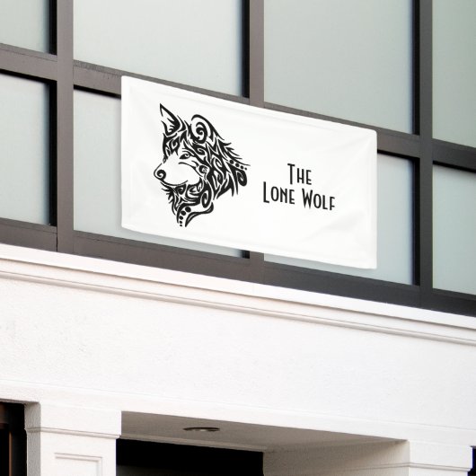 Schwarzer StammWolf Benutzerdefinierter Text Banner (Äußeres Gebäude)