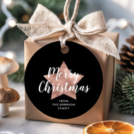 Schwarzer Star Frohe Weihnachten Geschenkanhänger