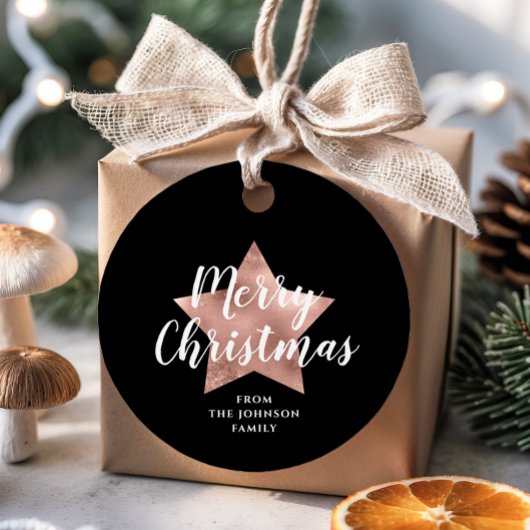 Schwarzer Star Frohe Weihnachten Geschenkanhänger