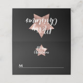Schwarzer Star Frohe Weihnachten Platzkarte (Außenseite Aufgefaltet)