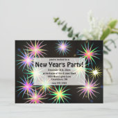 Schwarzer Star im Party des Neujahrs Einladung (Stehend Vorderseite)