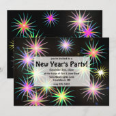 Schwarzer Star im Party des Neujahrs Einladung (Vorne/Hinten)