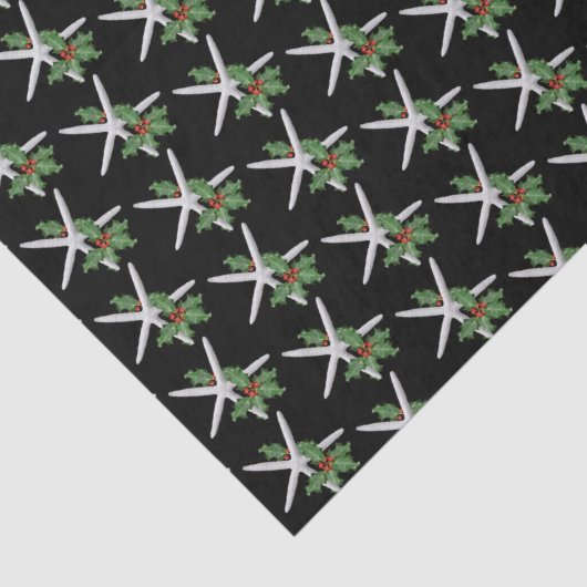 Schwarzer Starfish und Heilige Weihnachten Seidenpapier (Detail)