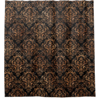SCHWARZER STEIN DES MARMOR-DAMASK1 U. BROWNS DUSCHVORHANG