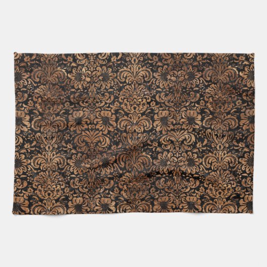 SCHWARZER STEIN DES MARMOR-DAMASK2 U. BROWNS KÜCHENTUCH (Horizontal)