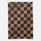 SCHWARZER STEIN DES MARMOR-SQUARE1 U. BROWNS KÜCHENTUCH (Vertikal)