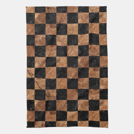 SCHWARZER STEIN DES MARMOR-SQUARE1 U. BROWNS KÜCHENTUCH (Vertikal)