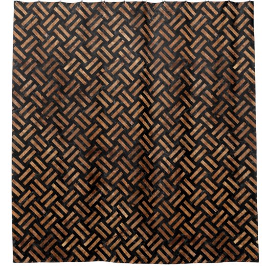 SCHWARZER STEIN DES MARMOR-WOVEN2 U. BROWNS DUSCHVORHANG (Vorderseite)