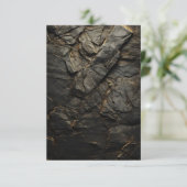 Schwarzer Stein Einladung (Stehend Vorderseite)