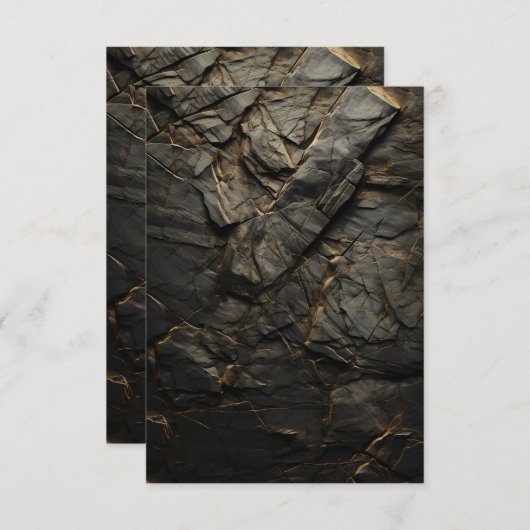 Schwarzer Stein Einladung (Vorne/Hinten)