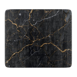 Schwarzer Stein mit goldenen und silbernen Venen Schneidebrett