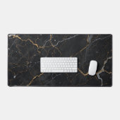 Schwarzer Stein mit goldenen und silbernen Venen Schreibtischunterlage (Tastatur & Maus)